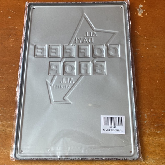 All Day! All Night! Coffee shop tin wall art - Picture 4 of 5